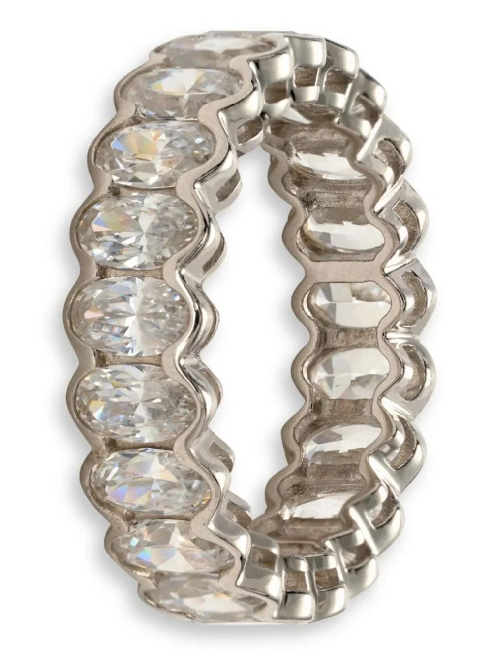Radiance by Absolute 4.75 ct Sterling Silver Oval Eternity Ring - 5